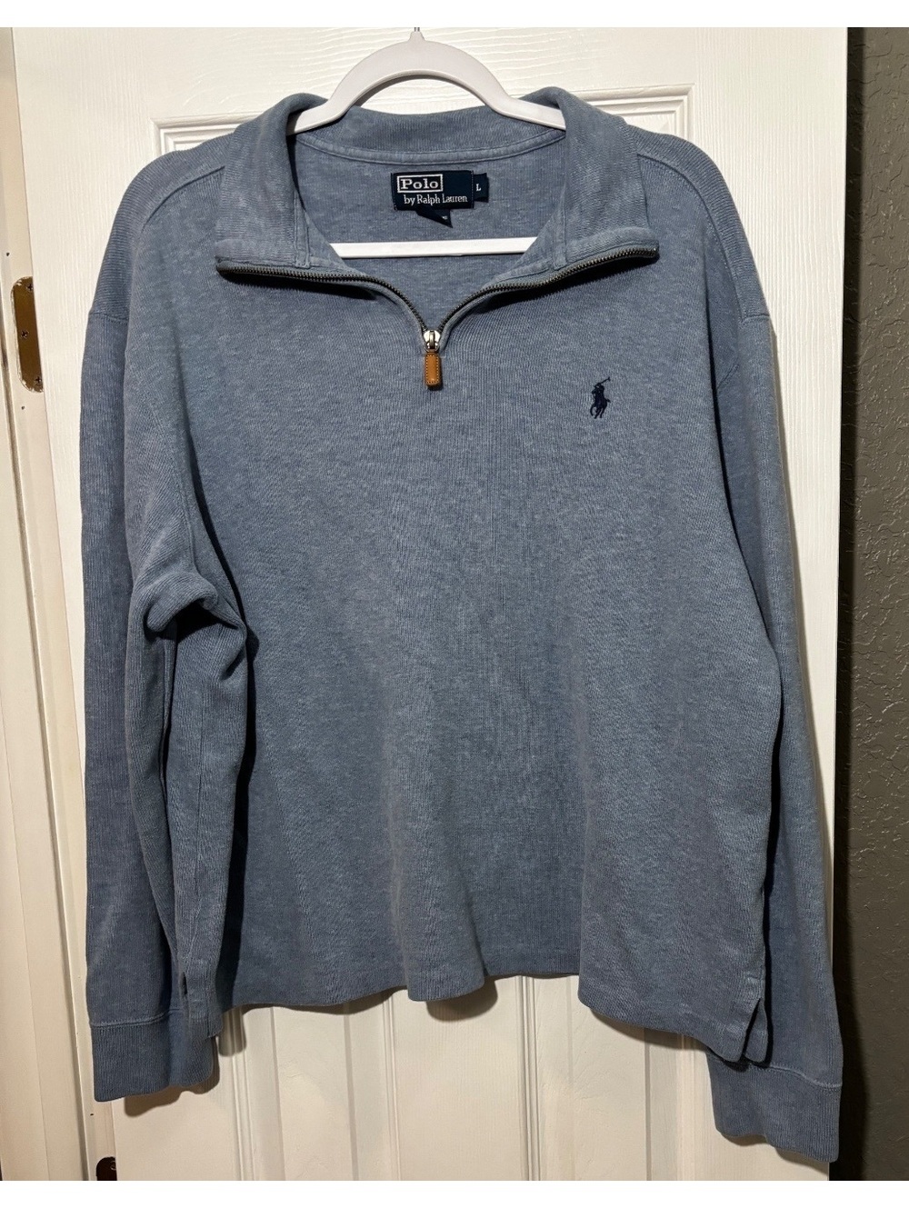 Polo by Ralph Lauren Men's Light Blue Quarter Zip Sweatshirt Size Large